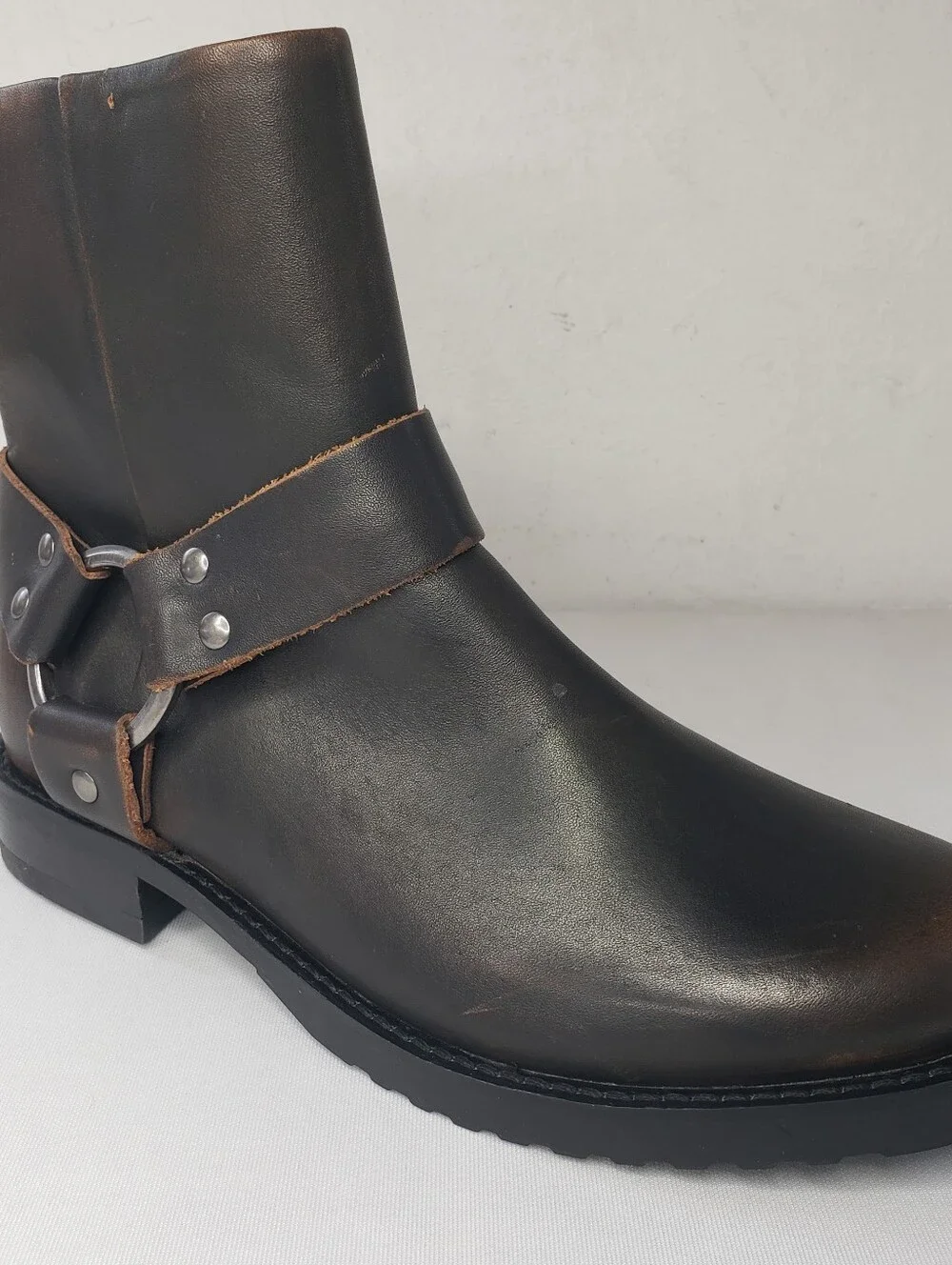 Frye SINGLE RIGHT BOOT ONLY Brown Leather Harness REPLACEMENT AMPUTEE